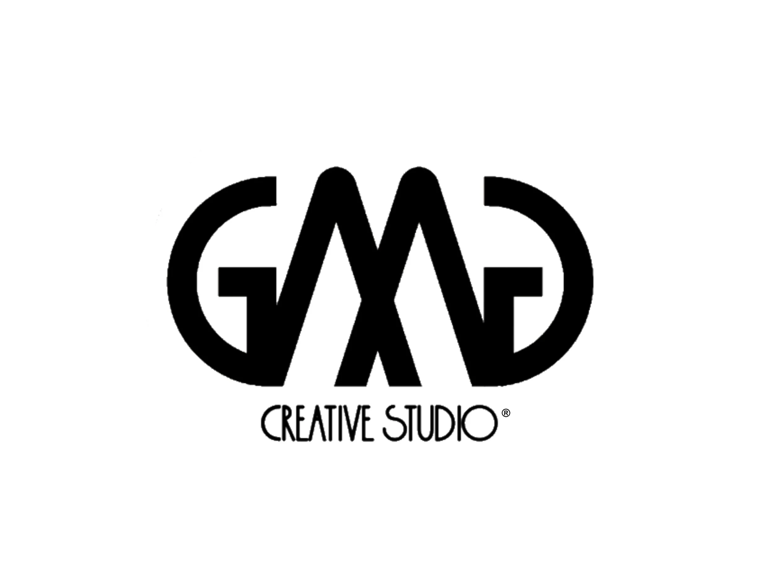 Black and white logo with the letters GMD stylized together and the words 'CREATIVE STUDIO' underneath.