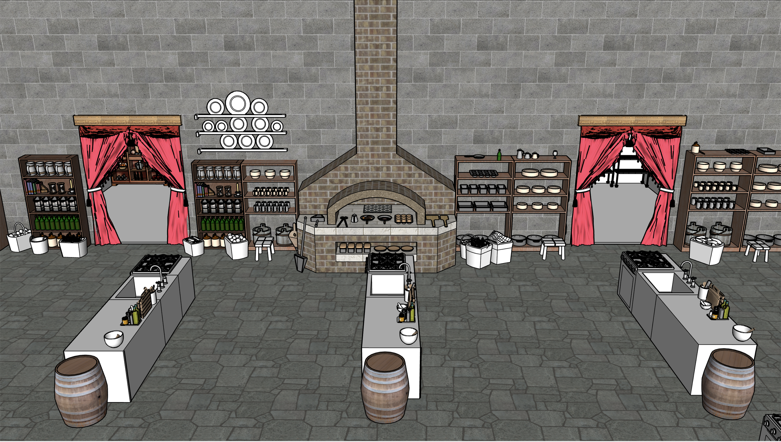 Sketch Up Design of Main Space