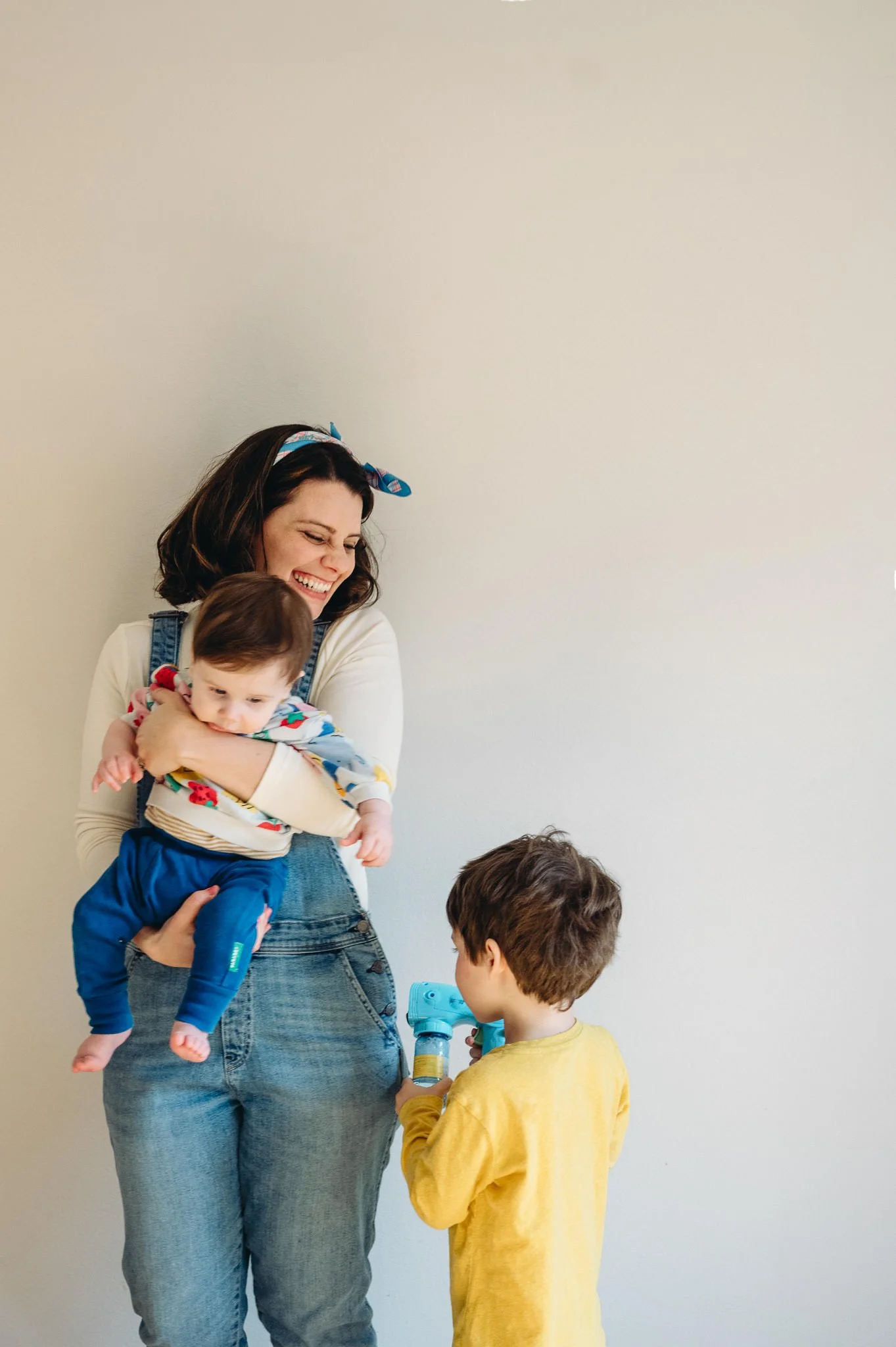 Portrait of Elise Souders, Bend documentary photographer, with her two sons.