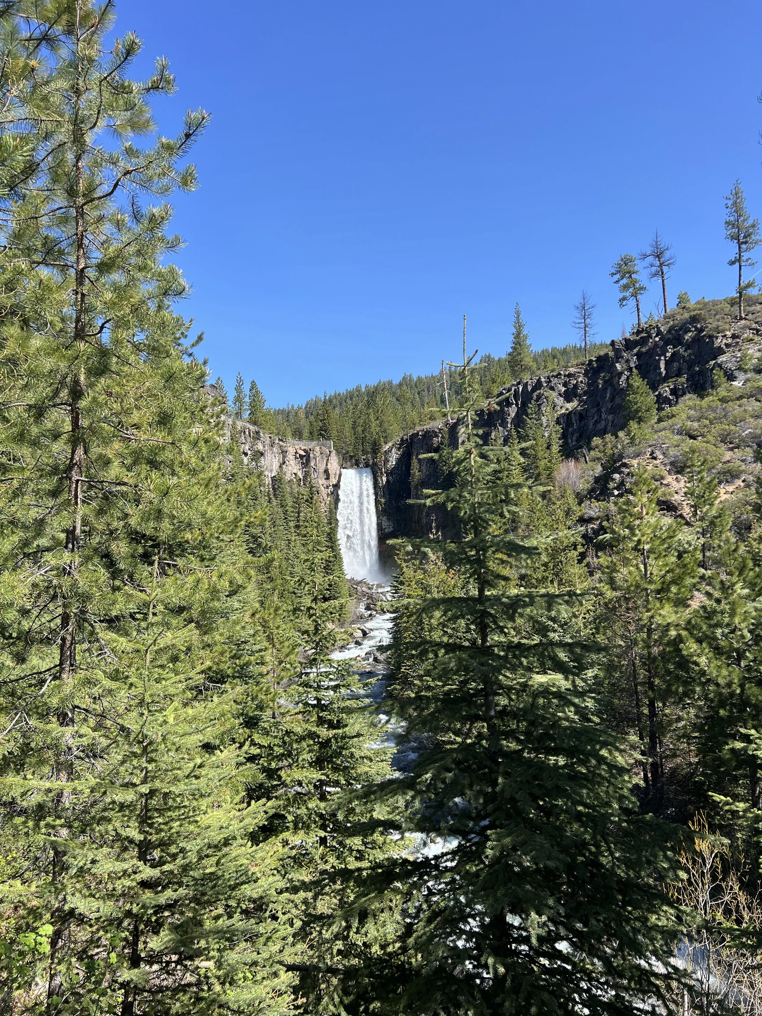Picture of Tumalo Falls, a family friendly hike near Bend, Oregon.