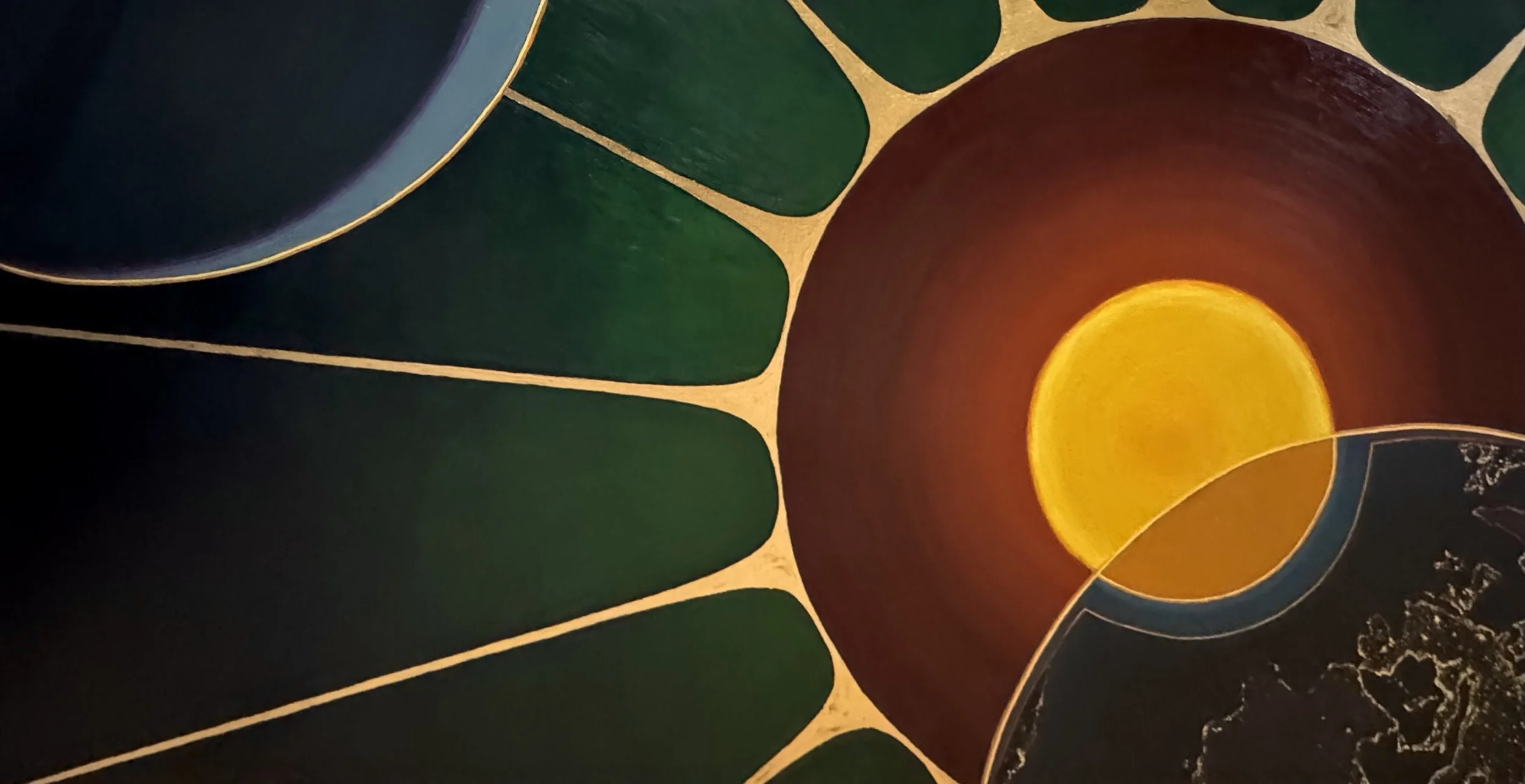 Earth, Moon, Sun,
24 x 48 in, oil on canvas