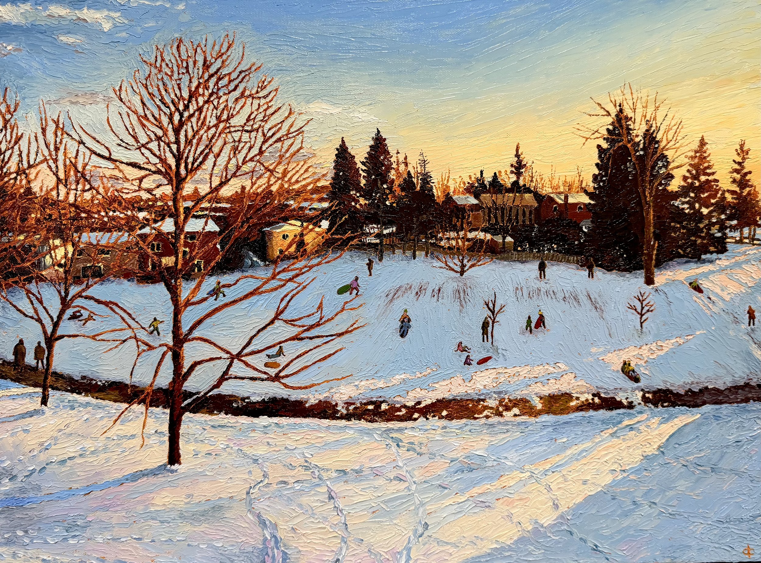 Snow Day,
18 x 24 in, oil on canvas