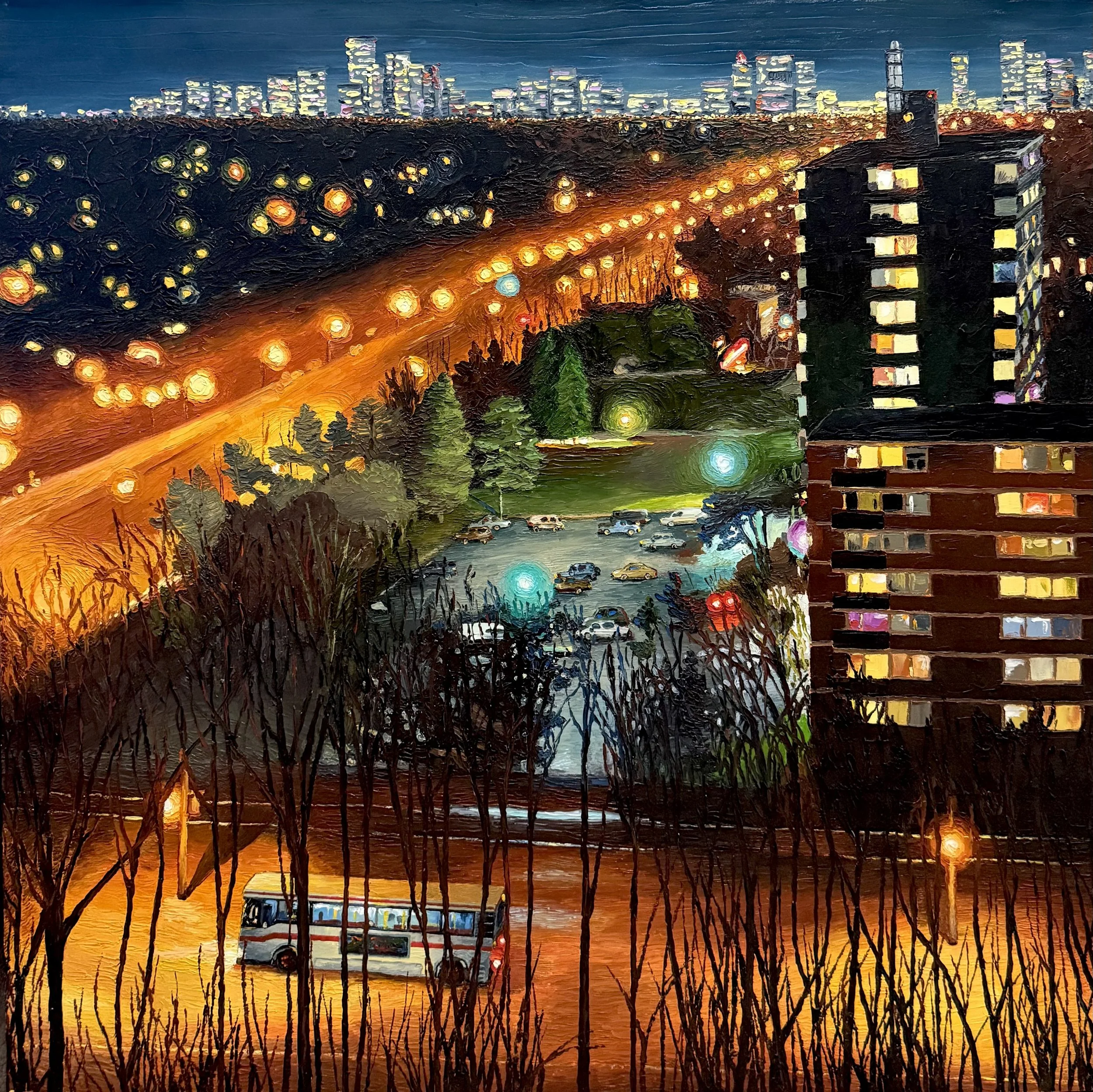 The Night Bus,
36 x 36, oil on canvas