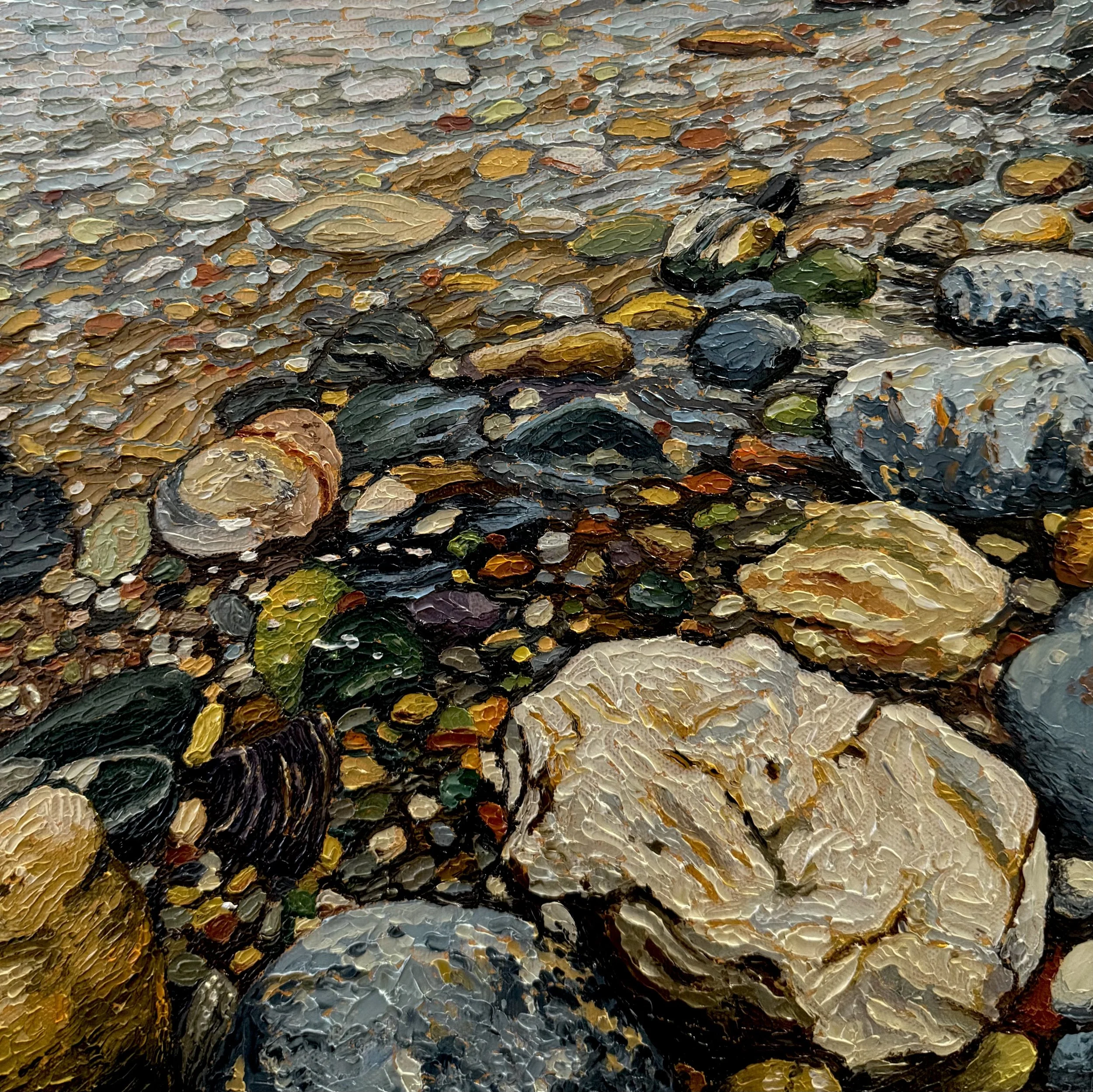 Rocks in the Huron,
12 x 12 in, oil on canvas