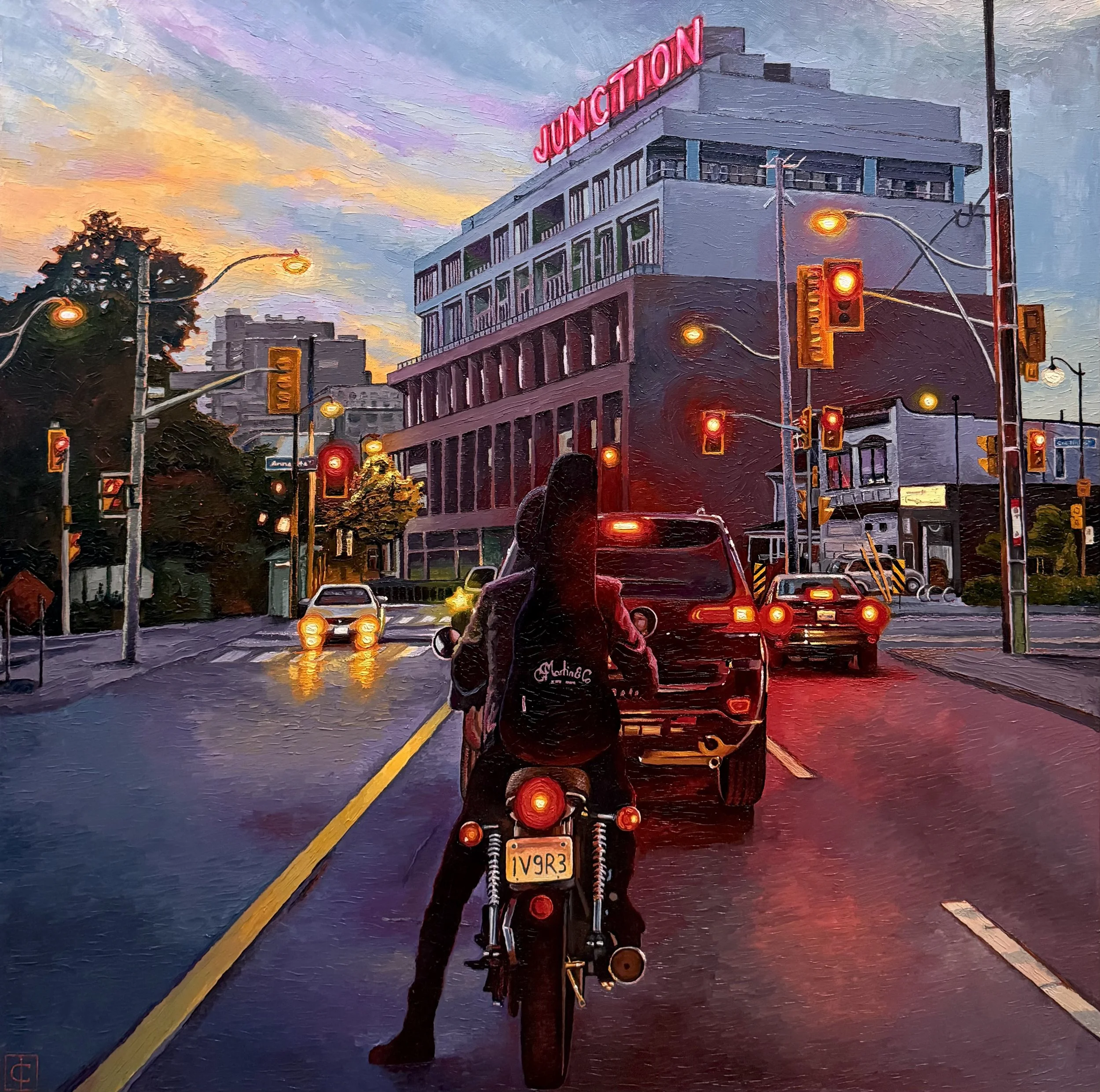 Junction,
36 x 36 in, oil on canvas