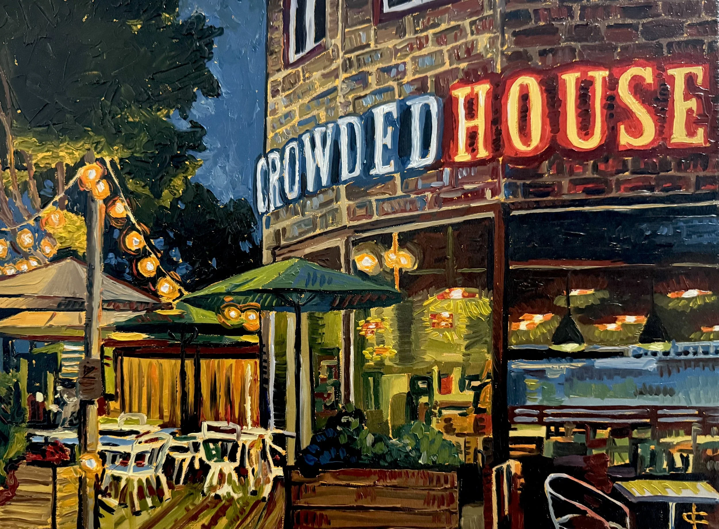 Crowded House,
12 x 16 in, oil on canvas