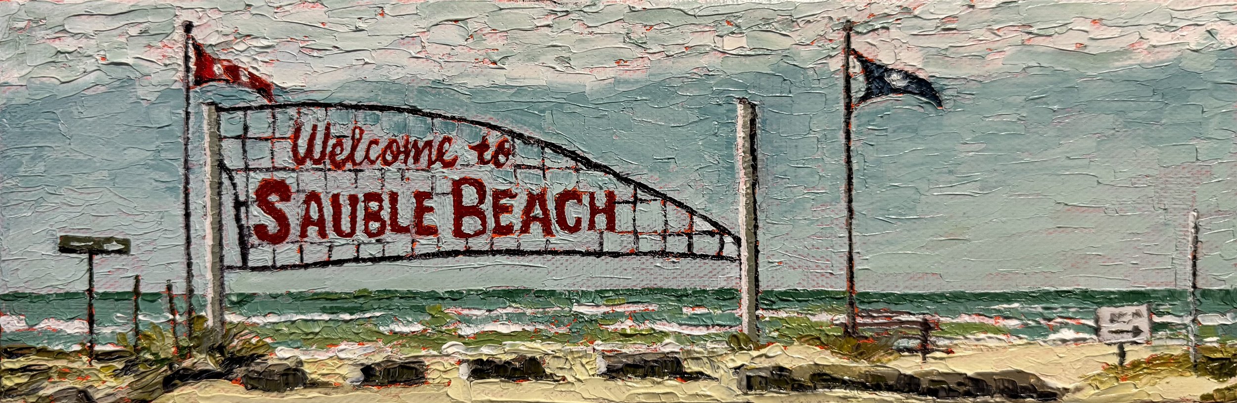 Welcome to Sauble Beach,
4 x 12 in, oil on canvas
