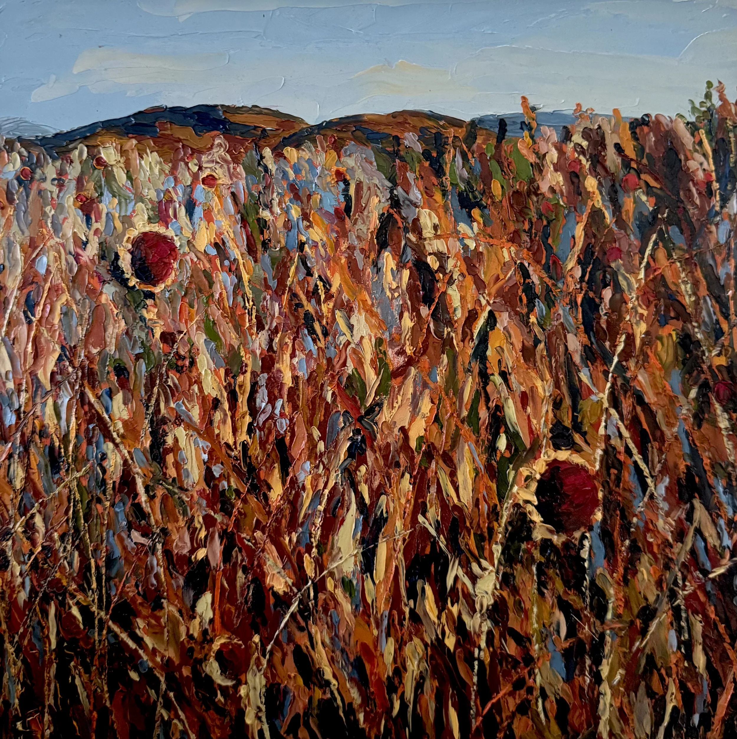 Last of the Wildflowers,
12 x 12 in, oil on canvas