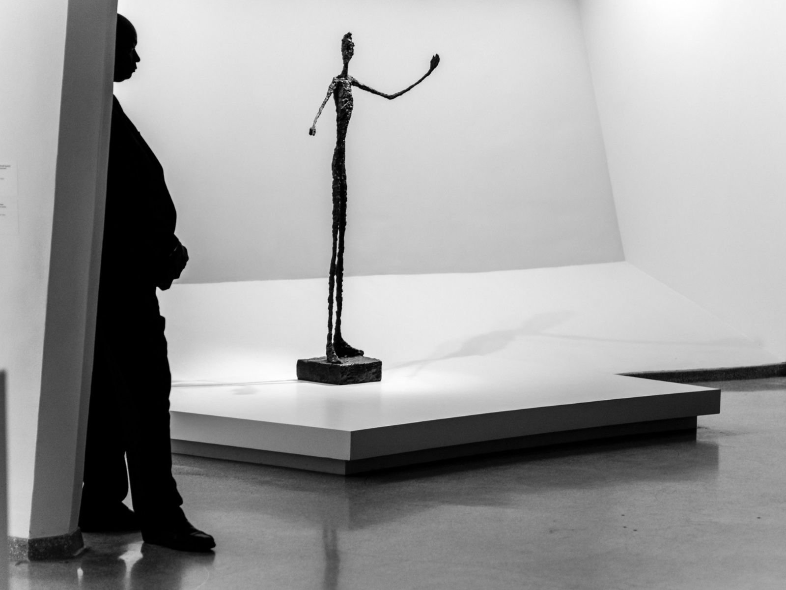 Fabio Furlotti,  Giacometti at the Guggenheim Museum , 2025, Silver gelatin print on baryta paper, 16 x 21 cm
