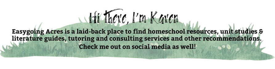 Text over a background of green grass promoting a homeschooling resource website.