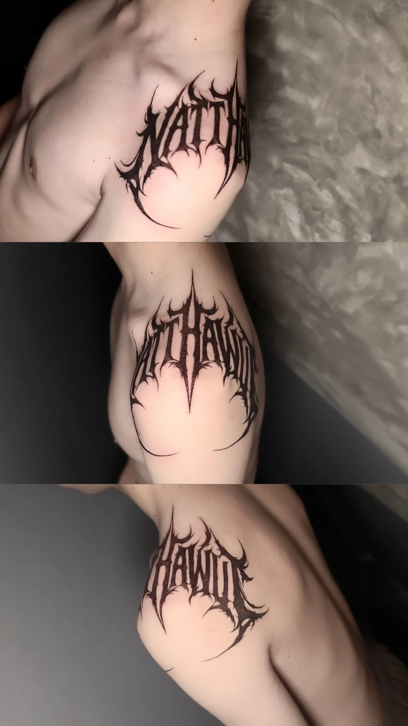 Graffiti lettering tattoo by Let’s Tatt Studio Chiang Mai