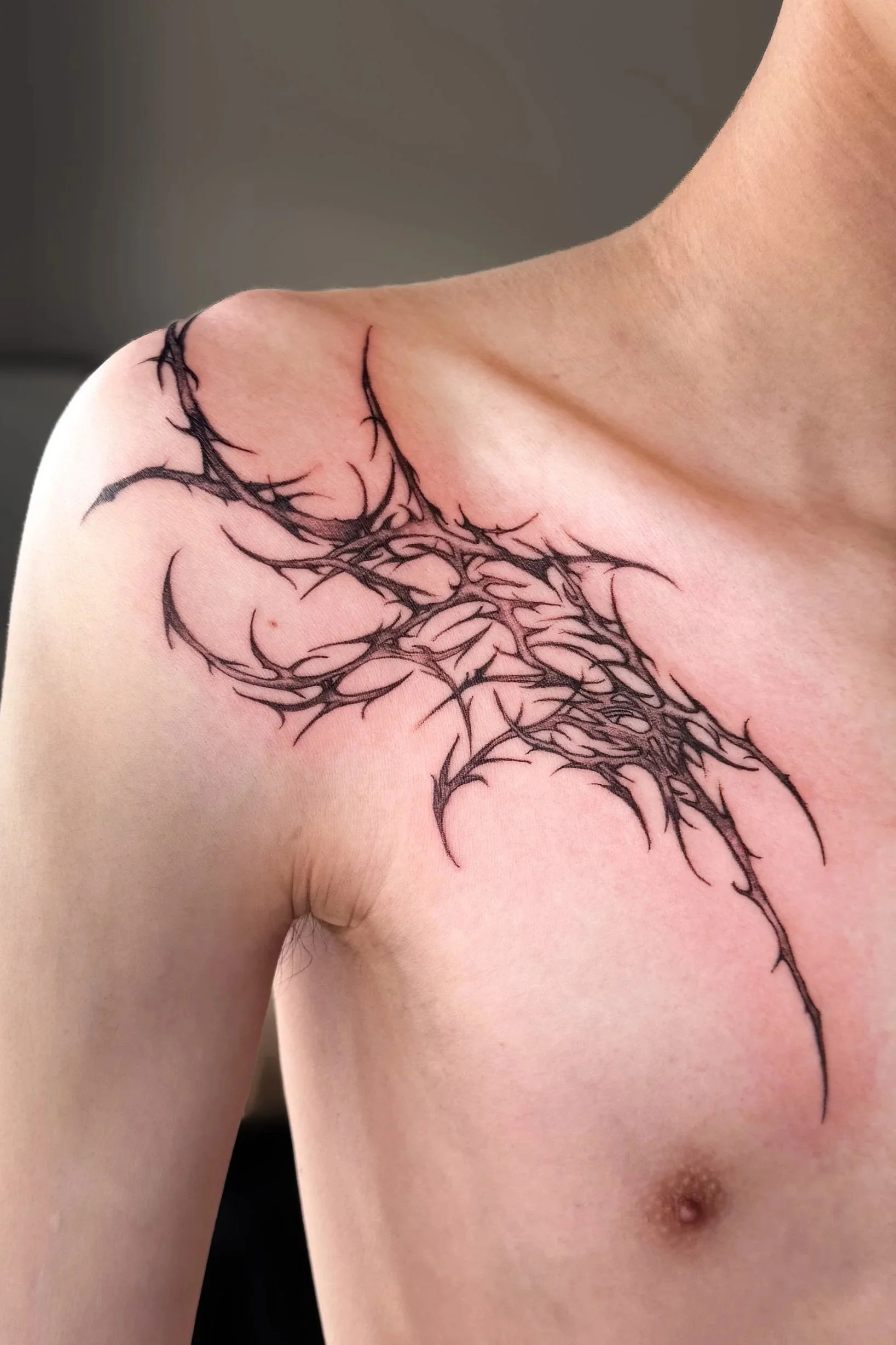 รอยสัก Cyber Sigilism สไตล์ Blackwork จาก Let’s Tatt Studio / Blackwork cyber sigilism tattoo by Let’s Tatt Studio Chiang Mai