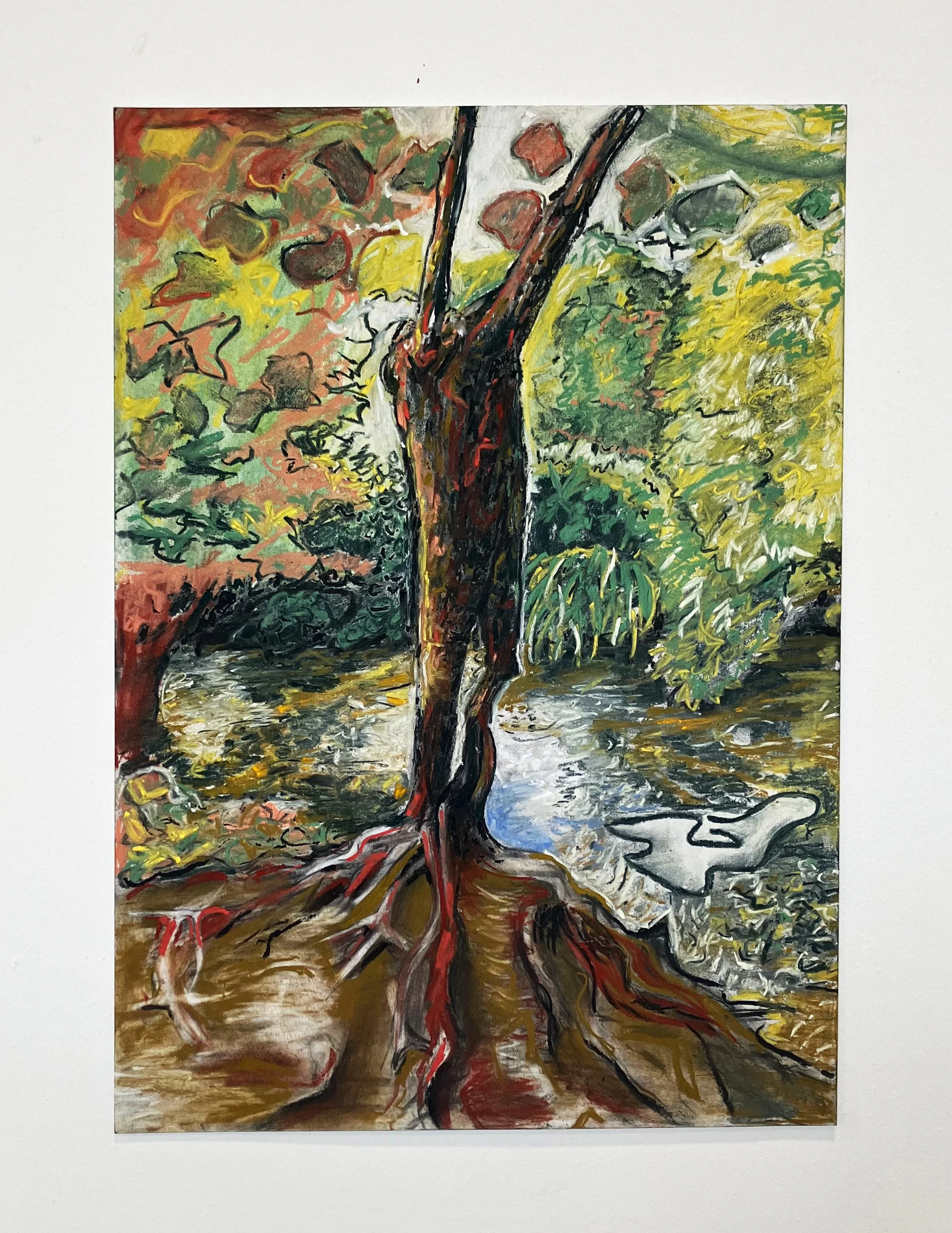 Reaching, Soft pastel on paper.