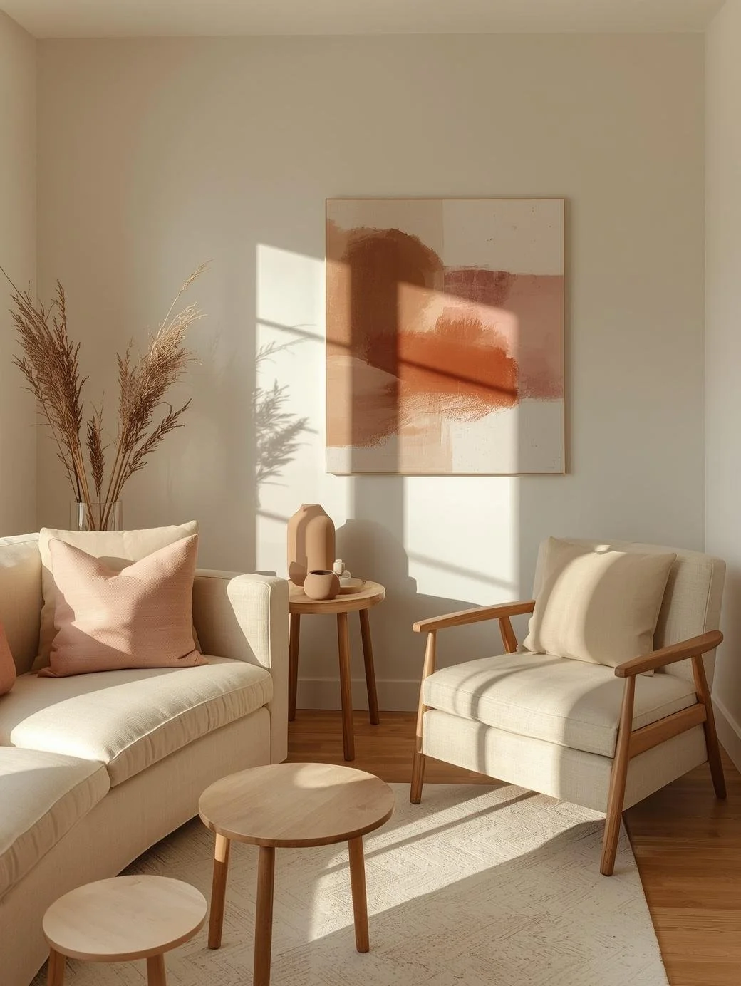 Cozy modern therapy space with soft lighting and neutral tones for private practice website design