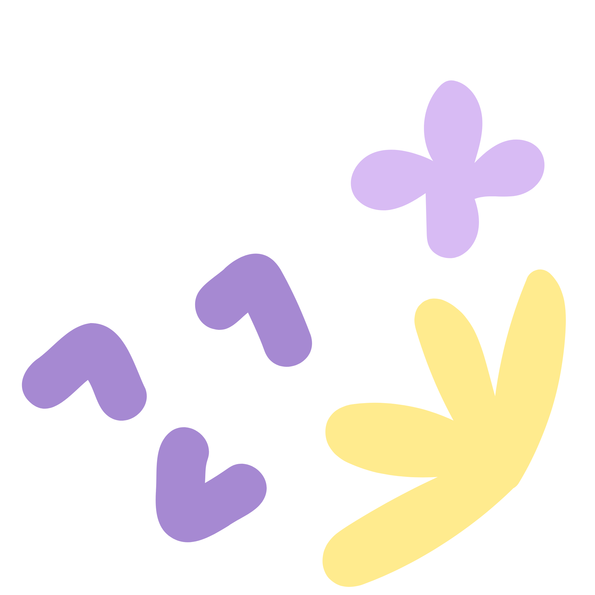 An abstract illustration featuring purple, yellow, and light purple shapes resembling stylized flowers or petals on a black background. Speech Therapy in the home, Fort Washington, PA