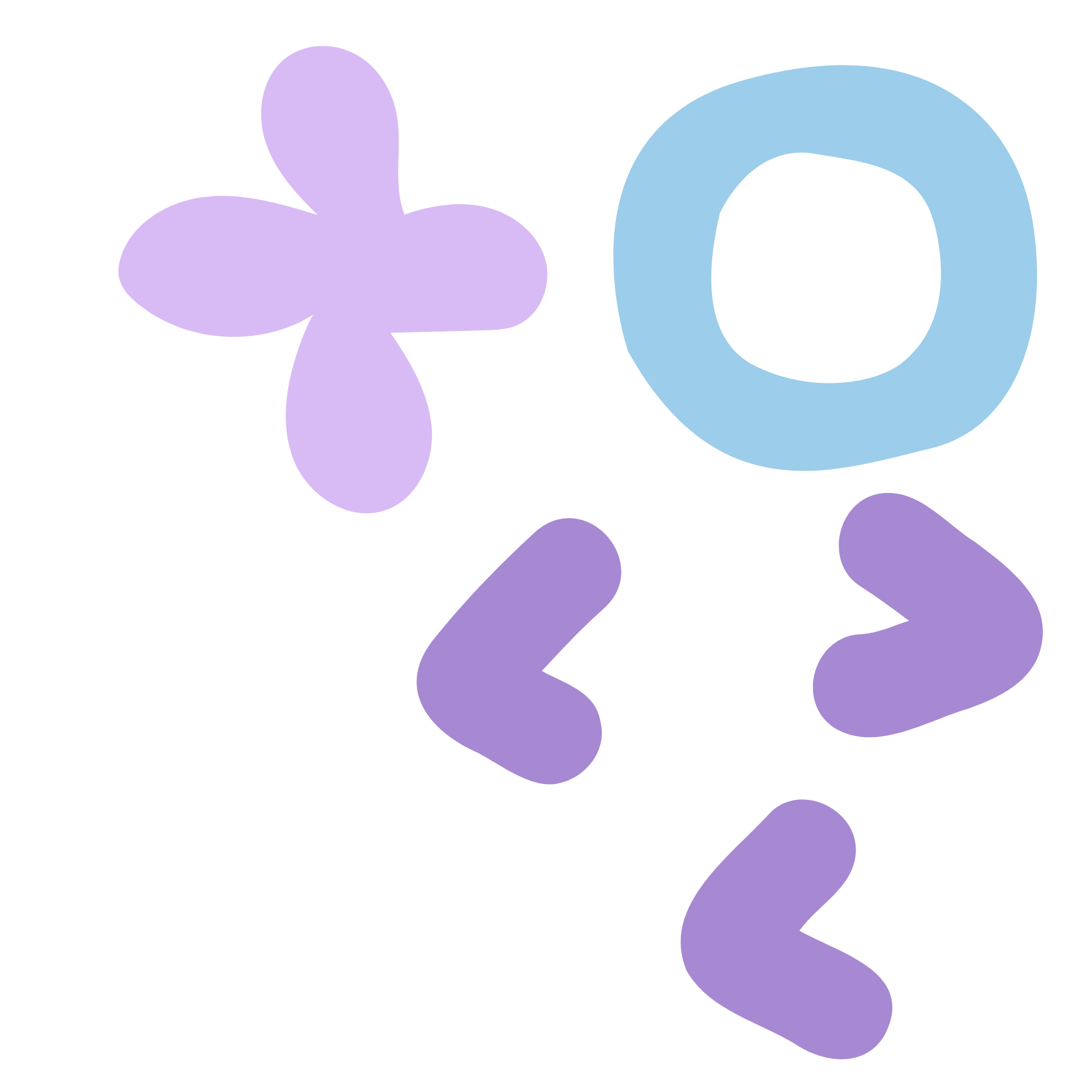 Colorful abstract shapes in purple and blue on a black background. Private Speech Therapy for kids in Fort Washington, PA