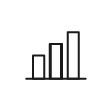 Bar chart with four vertical bars of increasing height