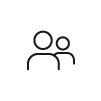 Silhouette of two people with a bar chart in the background