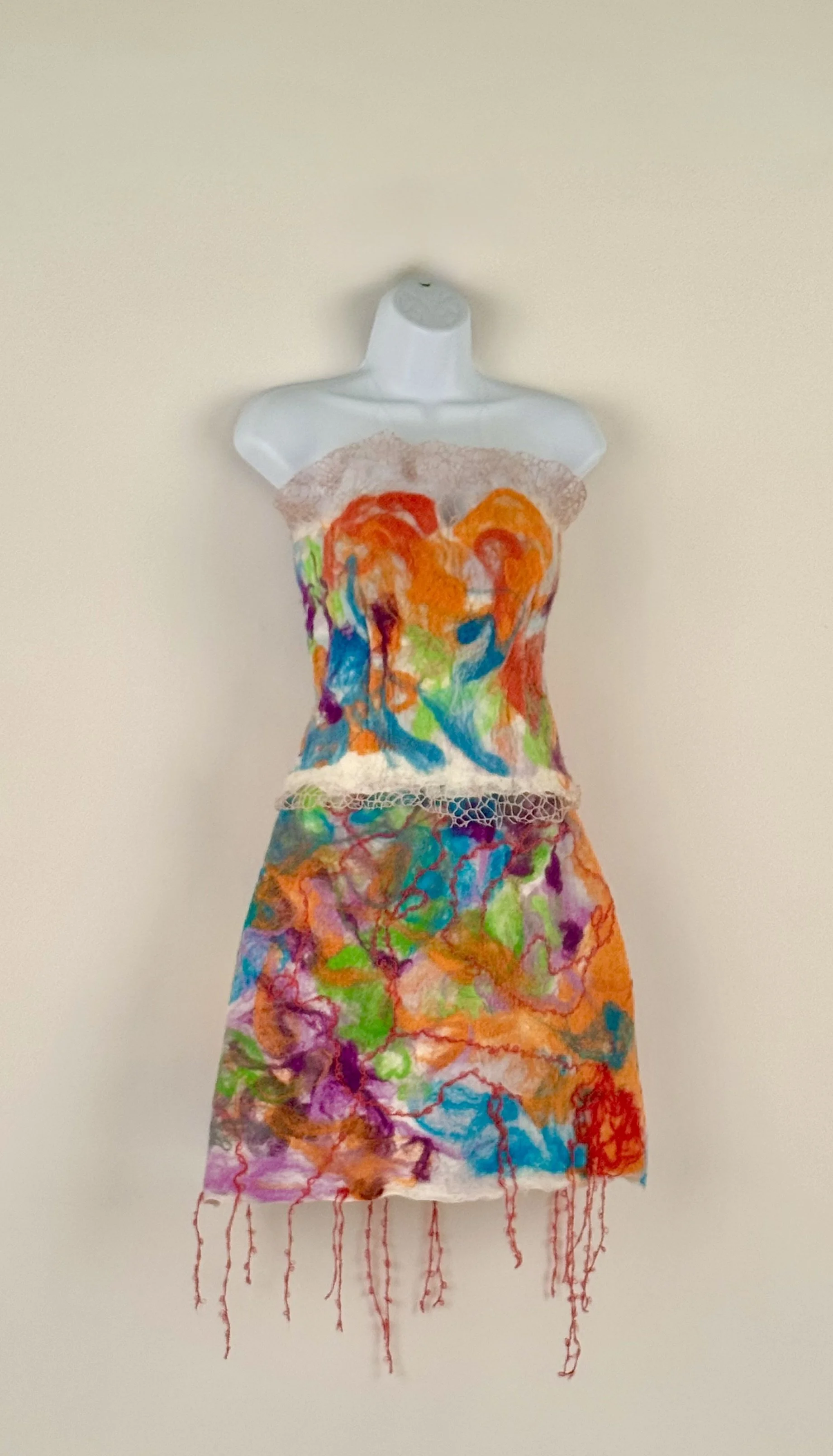 Wearable clothing6_Sunny Side(bodice and skirt)_ merino wool fiber, mohair yarn, technique used, hand-felting.jpeg