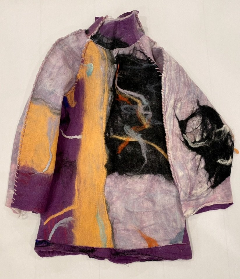 Wearable Clothing3_ Sunset(Dress)_ life size_ hand- felted merino wool, yarn.jpeg