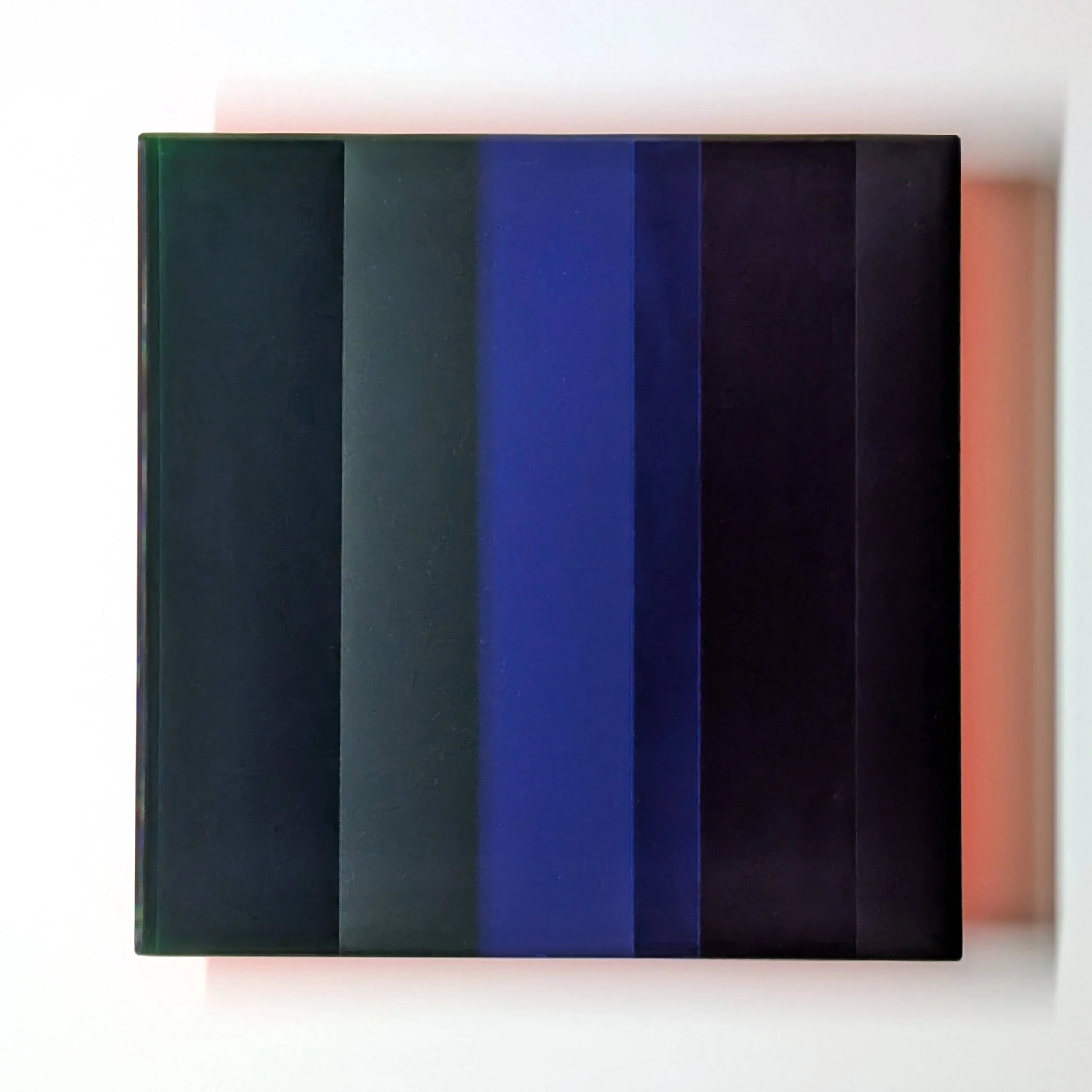 1.4.26
Acrylic, metal-complex dye, and resin on acrylic glass, mounted on wood cradle 12x12x1.75