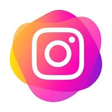 Instagram logo with a colorful watercolor background