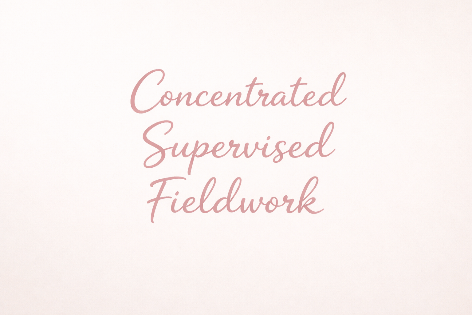 Concentrated Supervised Fieldwork