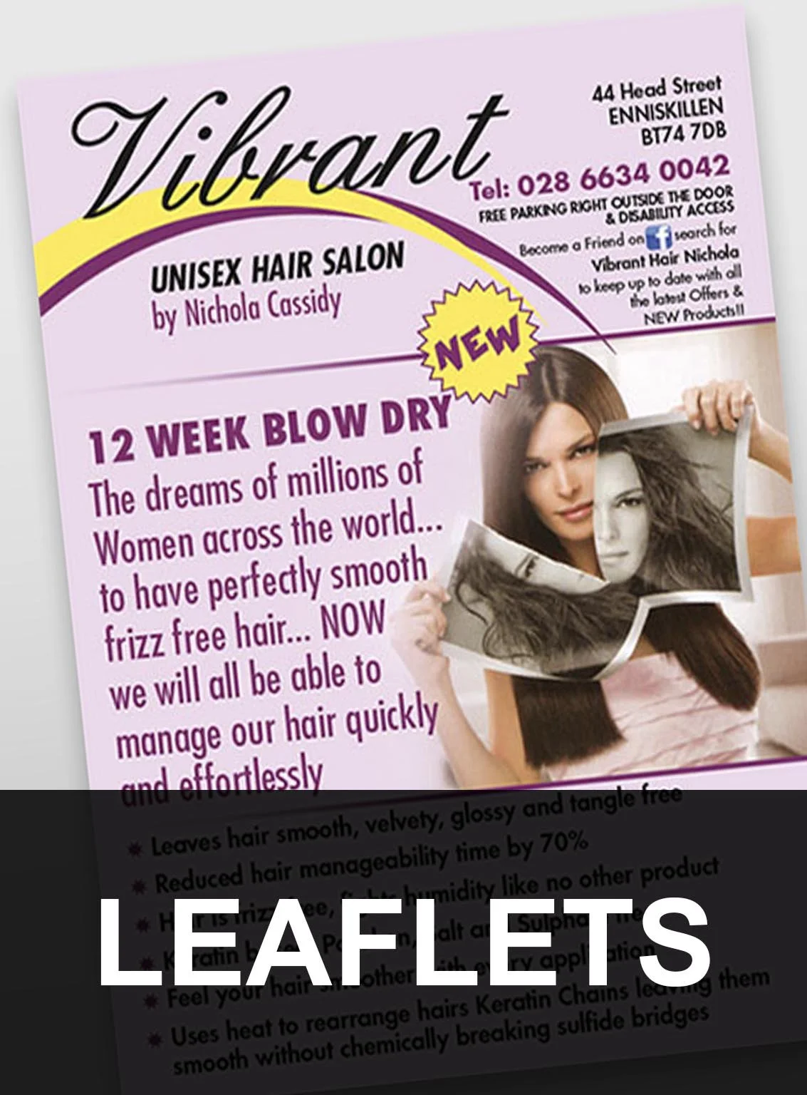 Leaflets for a shop in town.