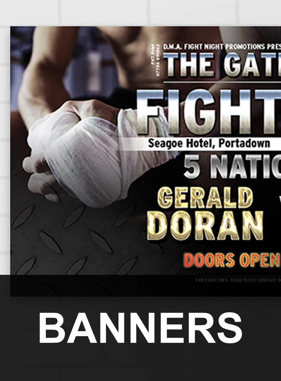 Close-up of a banner.