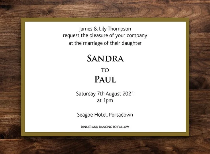 Wedding stationery printing can be delivered anywhere free of charge.