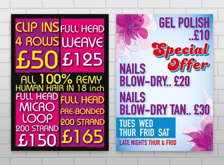 A1 poster printing in Belfast for a business that needed them quickly.  They were large full colour.