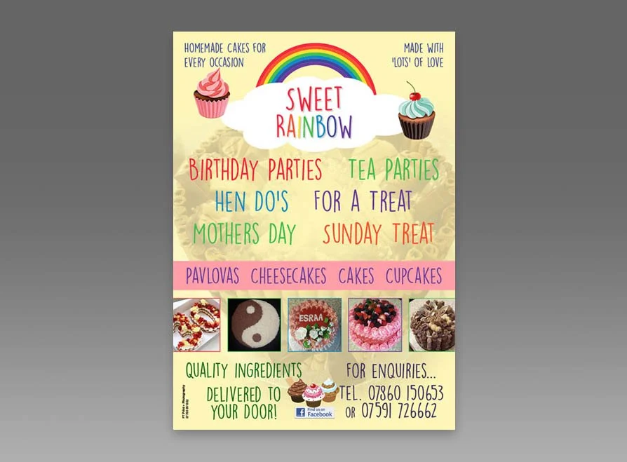 Leaflets promoting cupcakes.