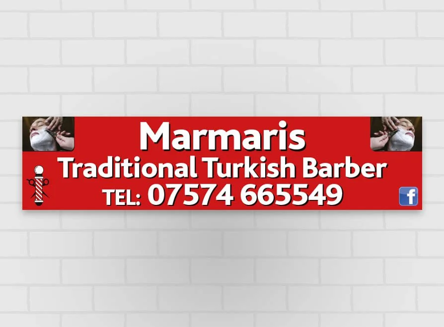 Banner printing in High Street, Lurgan for a shop in the town centre.  This was going to be pinned up above the front door.