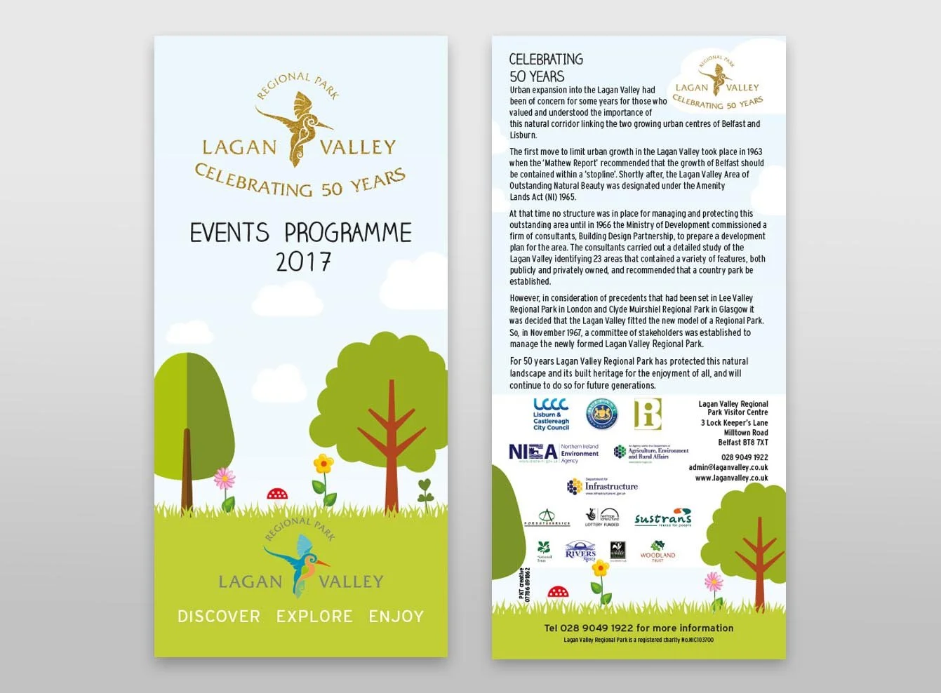 Front cover and back of DL sized booklets.