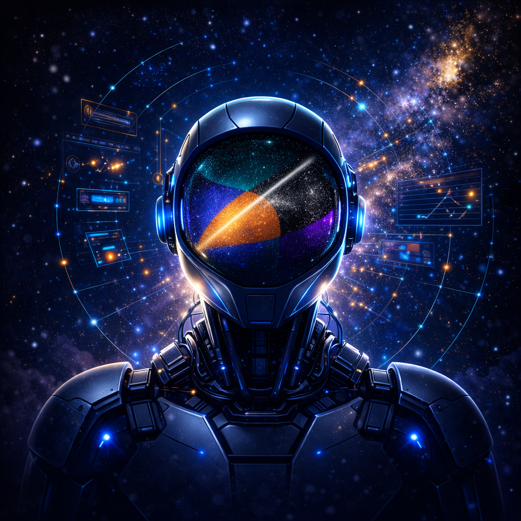 A space age robot representing AI