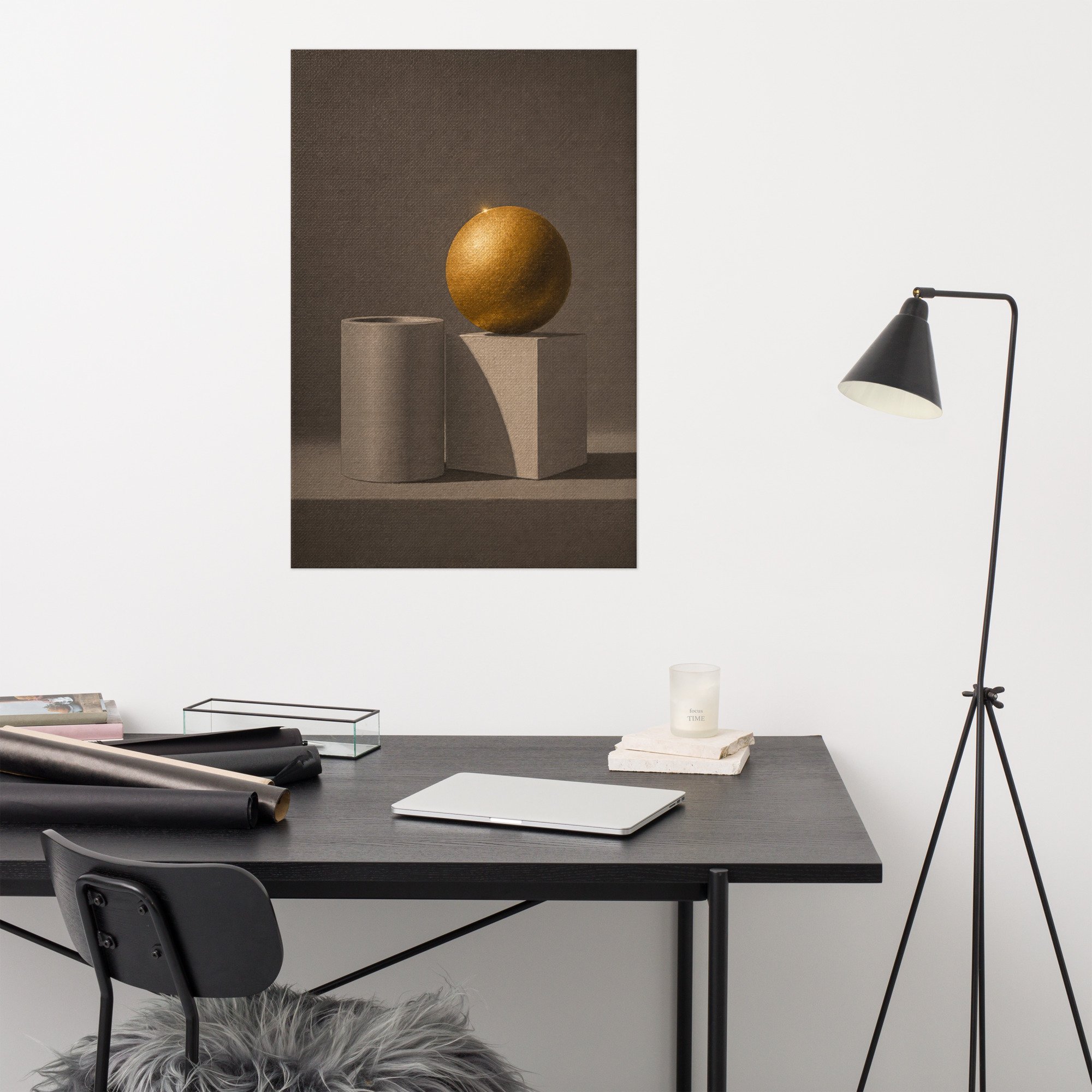 Ball on Cube Art Print