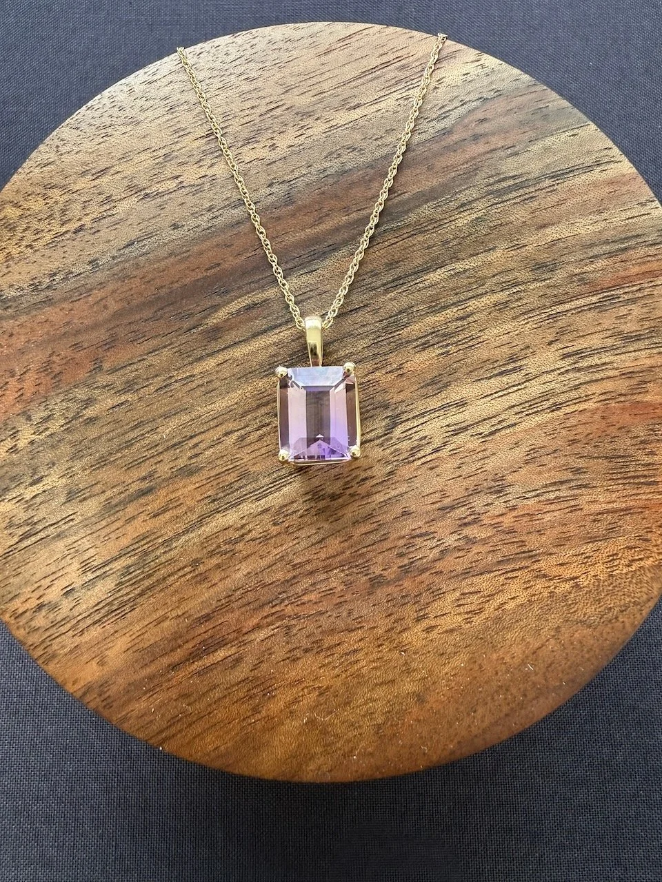 14k Gold Ametrine Pendant with Chain