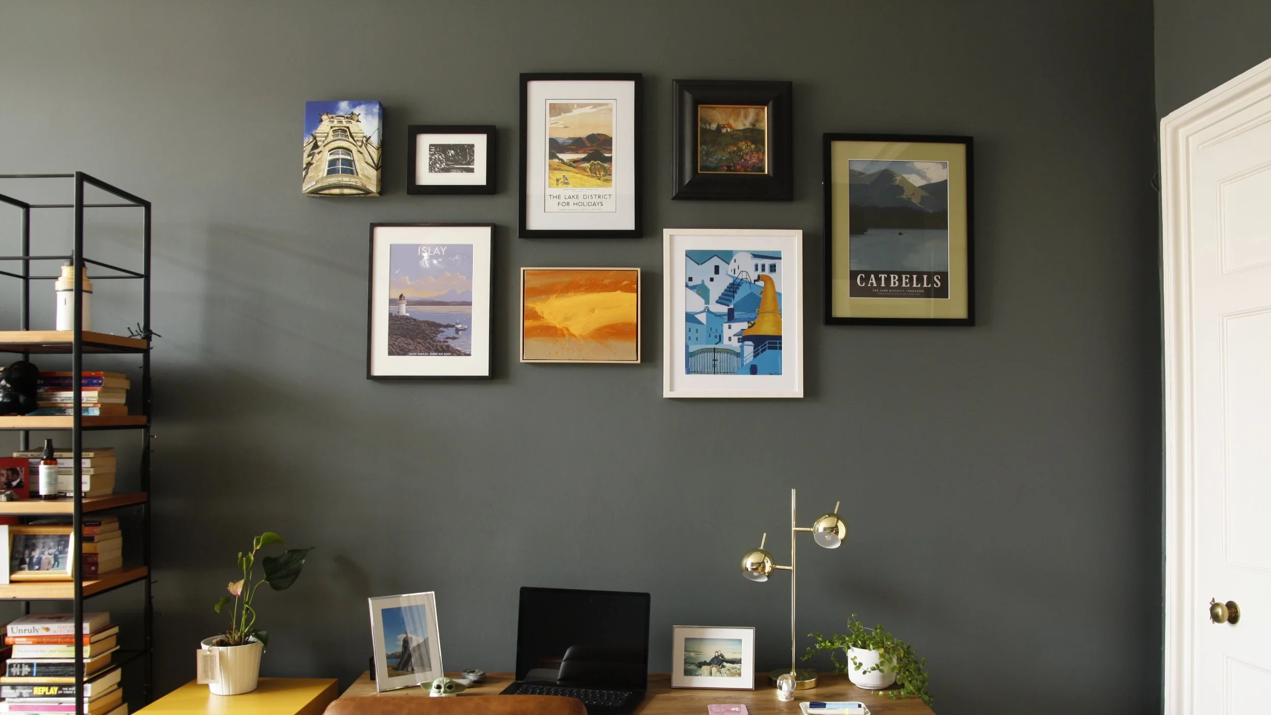 Collage wall picture hang, Edinburgh New Town
