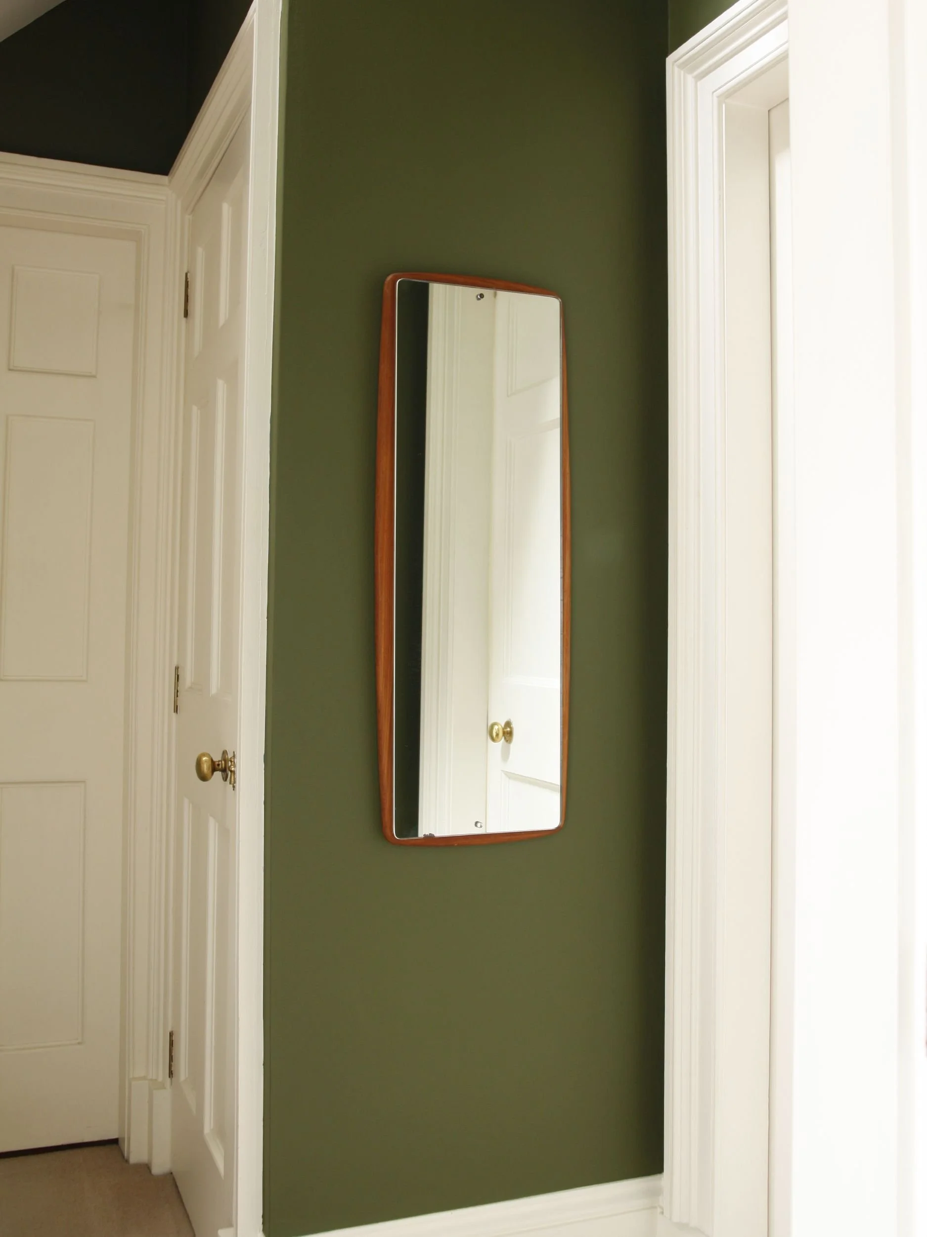 Mid Century mirror hung in Georgian flat, edinburgh