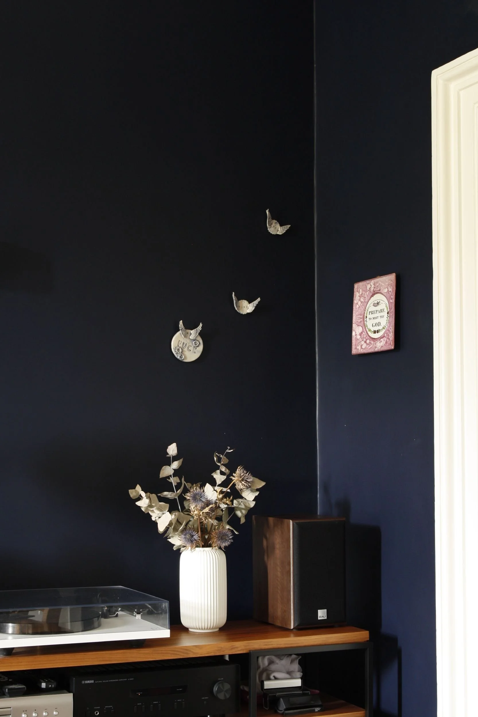 Ceramic antique plate and sculpture hanging, Edinburgh