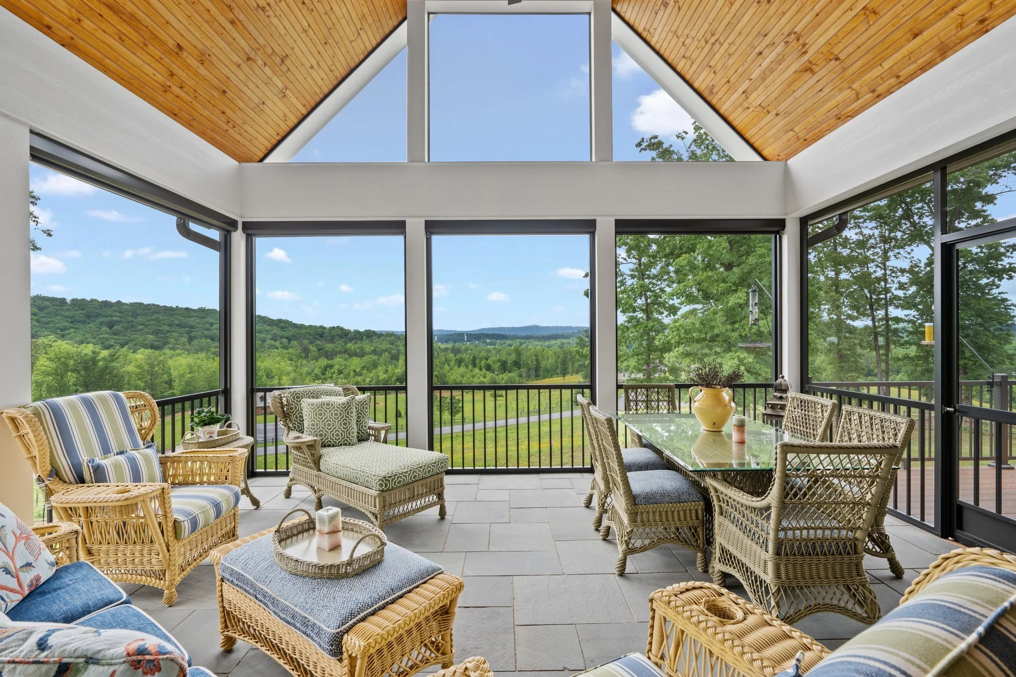 mountain view from custom home sun room in greenville sc