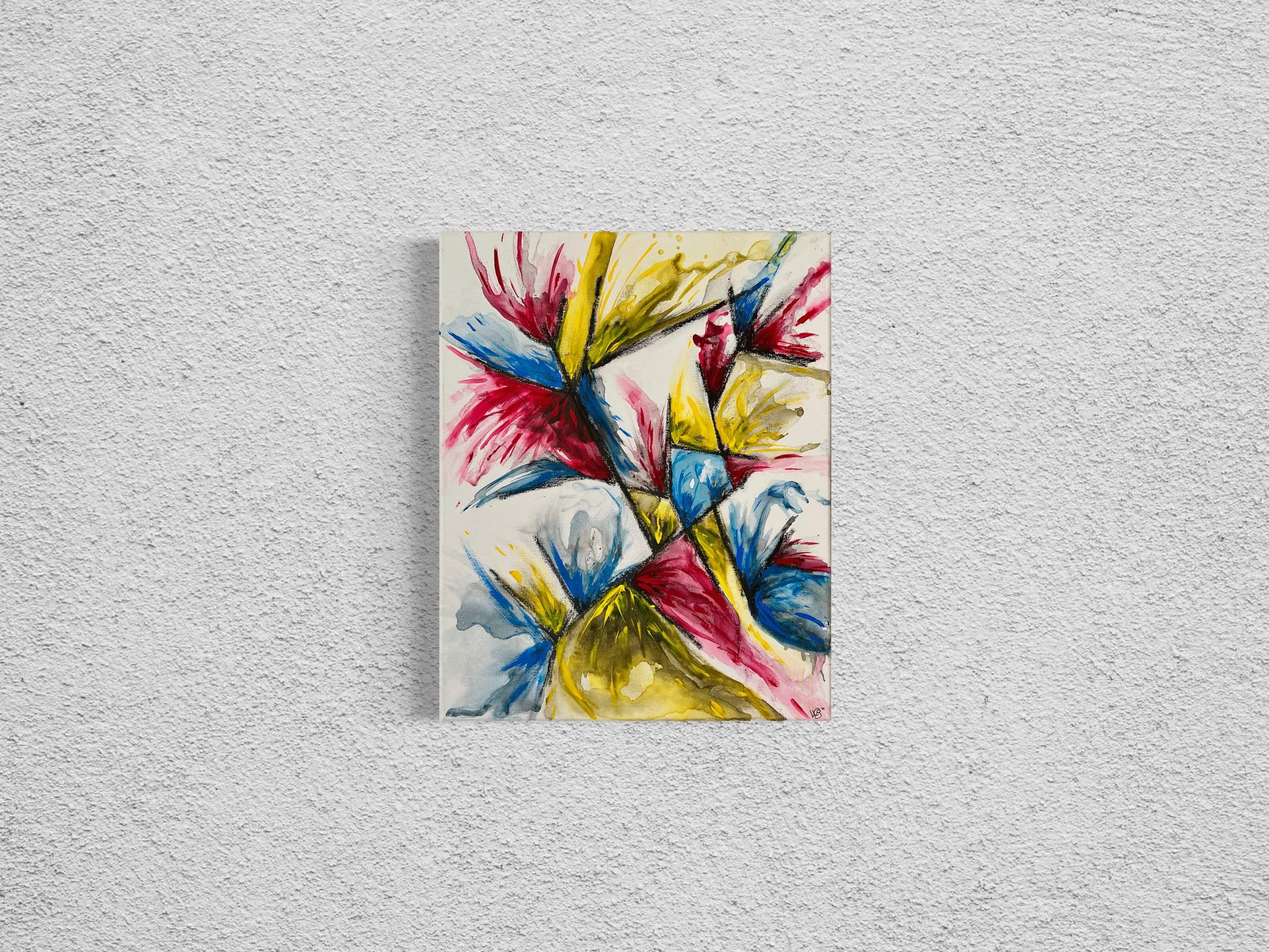  something just broke 
 2022 • ACRYLIC GOUACHE & CHARCOAL • 16X20" CANVAS 