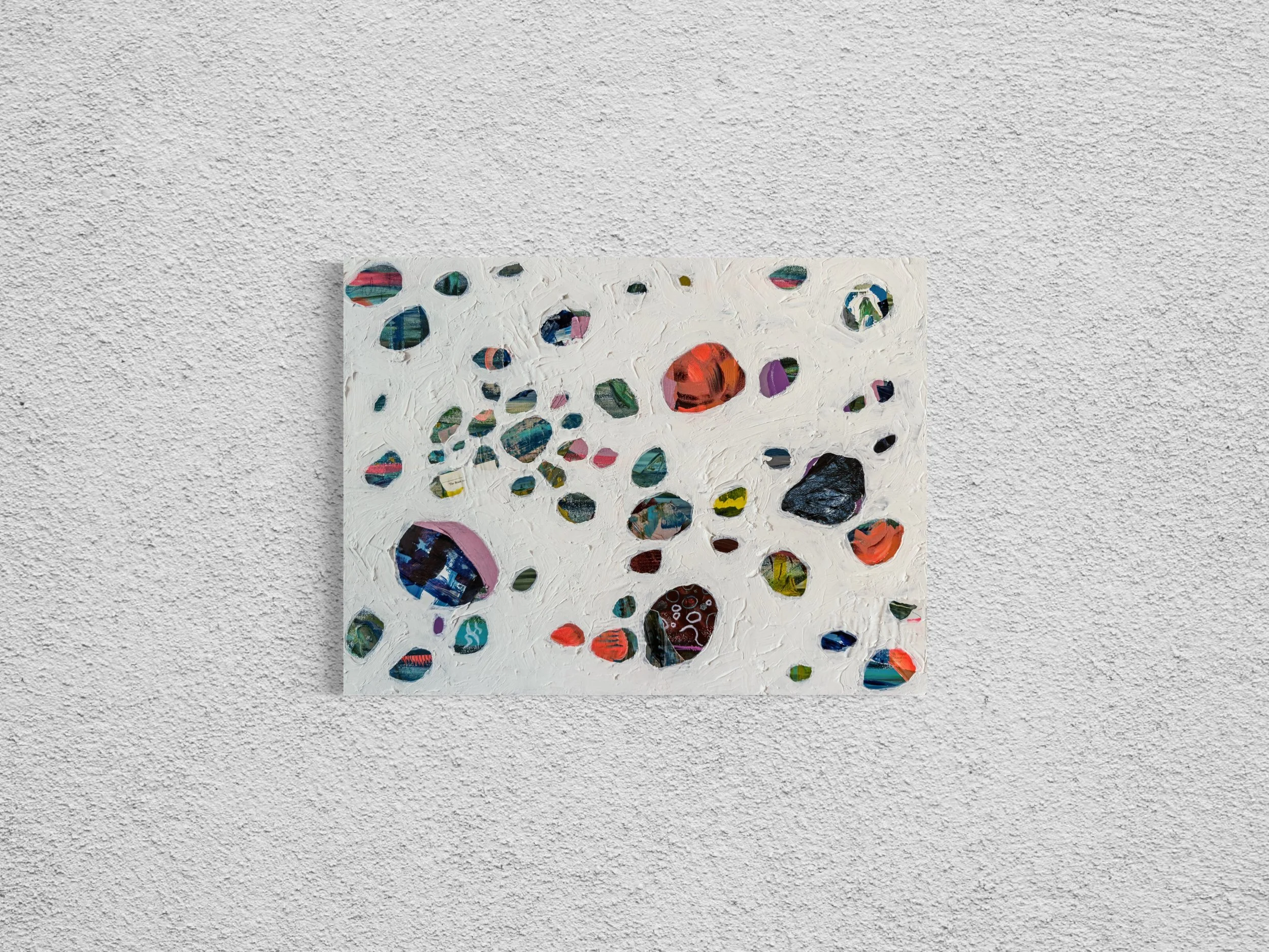  autistic brain 
 2024 • ACRYLIC, PAPER & PLASTER • 18x24" CANVAS •  ALEPH COLLECTION  