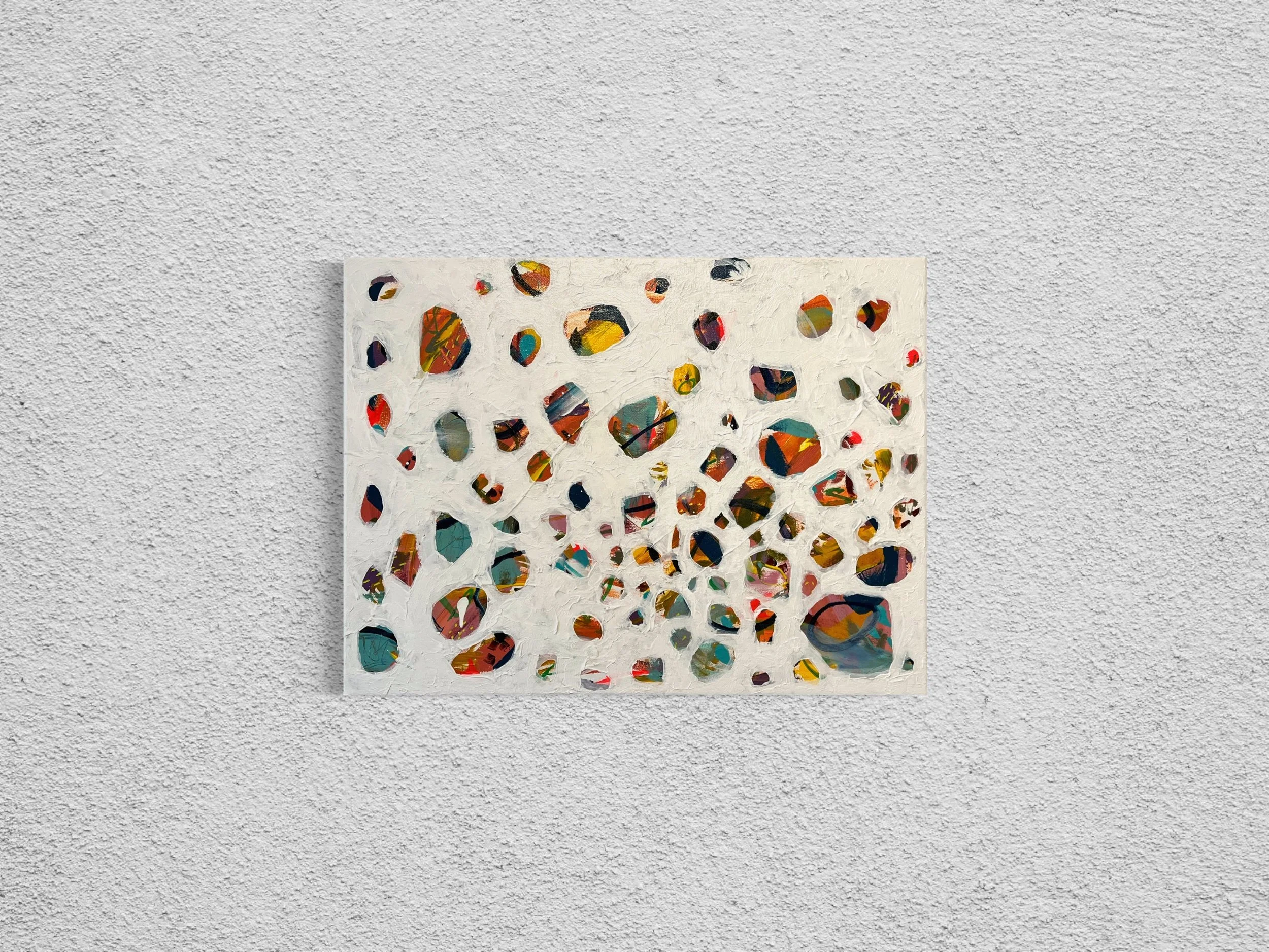  everything, everywhere, all at once 
 2024 • ACRYLIC & PLASTER • 18x24" CANVAS •  ALEPH COLLECTION  