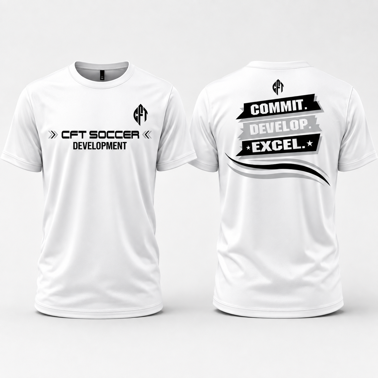 CFT Soccer Development Tee Black/White/Silver