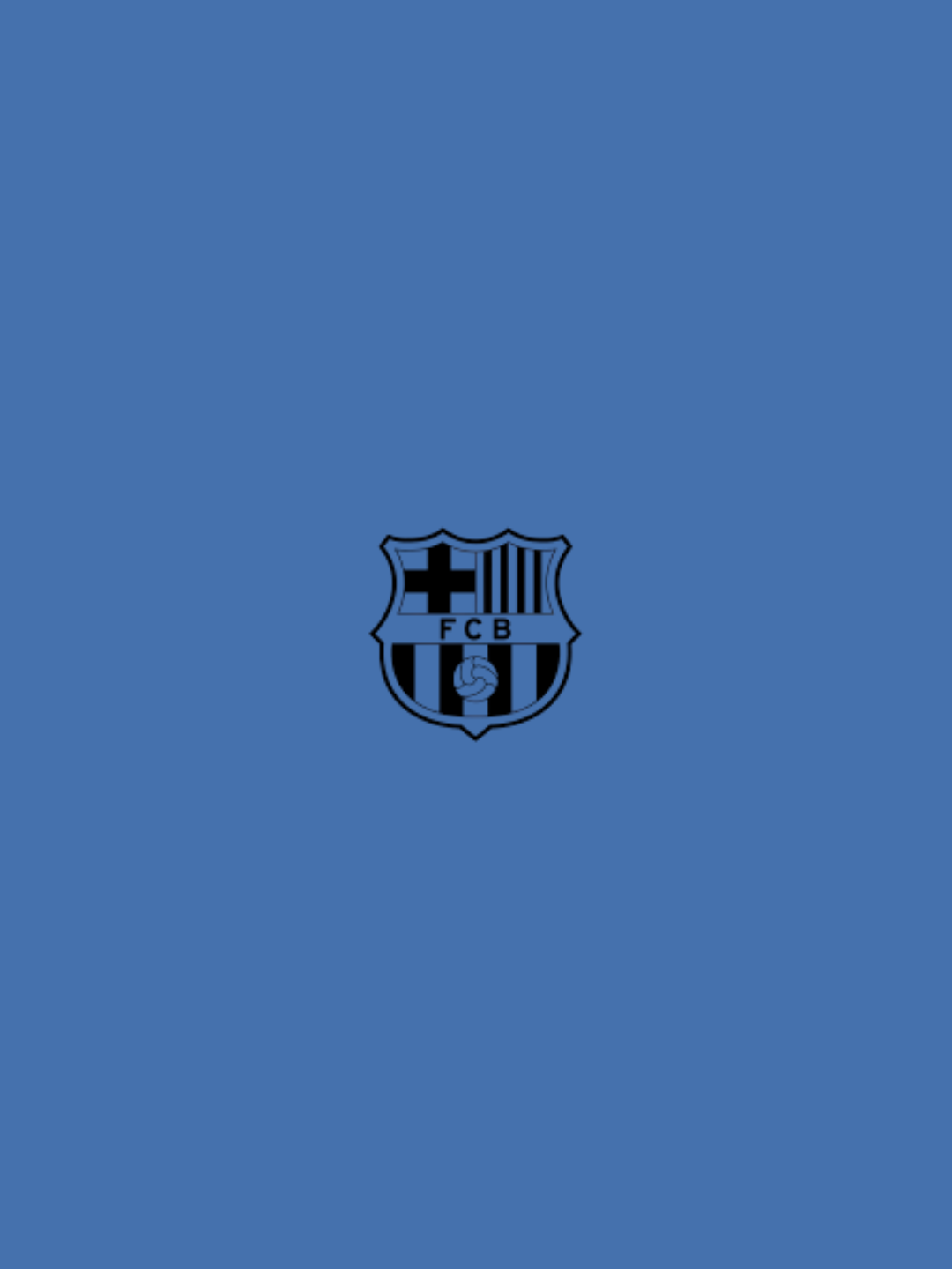 FC Barcelona logo centered on a blue background
