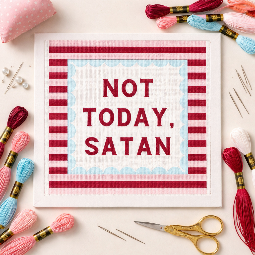 Not Today, Satan - Digital Needlepoint Chart
