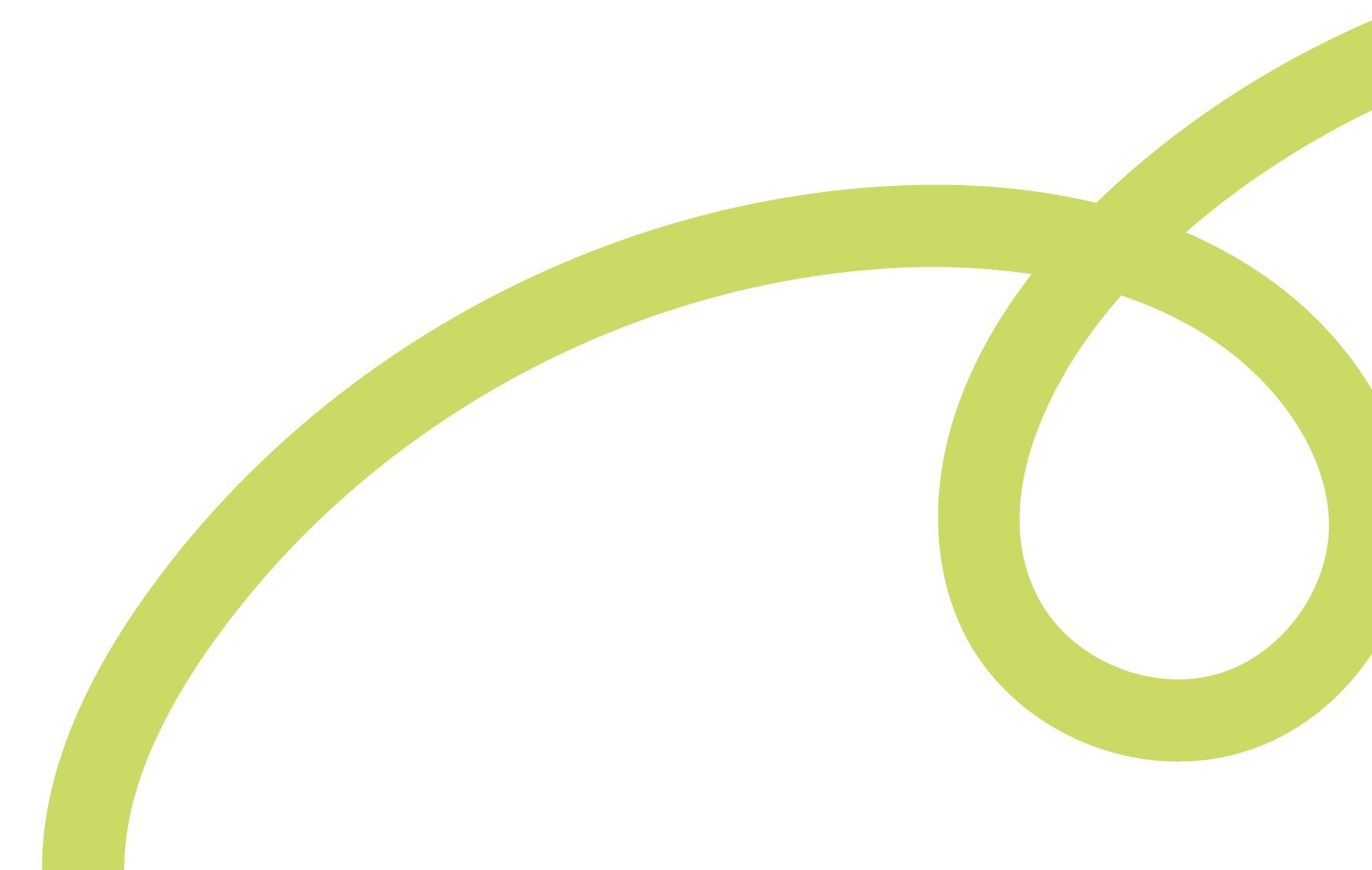 Close-up of a black background with intersecting light green curved lines and a small circle.