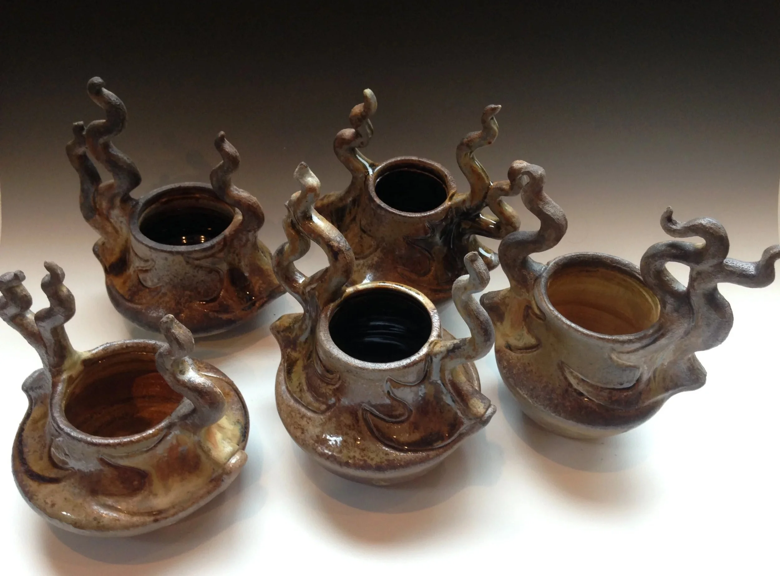 Five Wood Fired Bowls