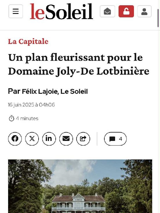 Le Soleil's media coverage of Domaine Joly